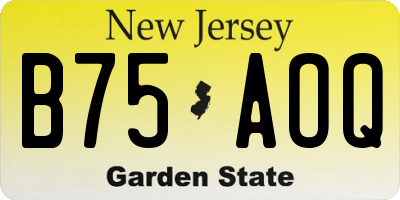 NJ license plate B75AOQ