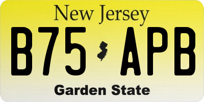 NJ license plate B75APB