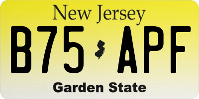 NJ license plate B75APF
