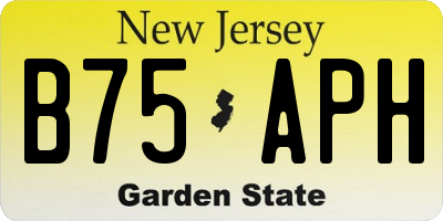 NJ license plate B75APH
