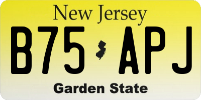 NJ license plate B75APJ