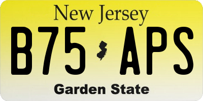 NJ license plate B75APS