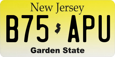 NJ license plate B75APU