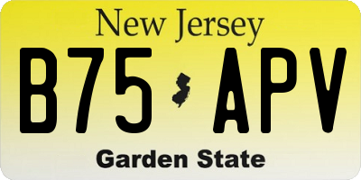 NJ license plate B75APV