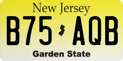 NJ license plate B75AQB
