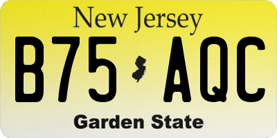NJ license plate B75AQC