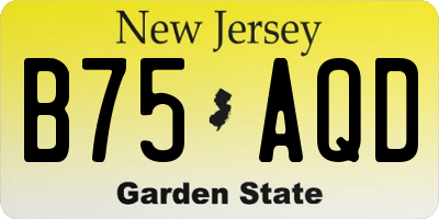 NJ license plate B75AQD
