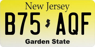 NJ license plate B75AQF