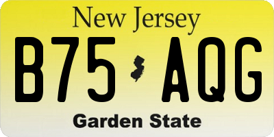 NJ license plate B75AQG