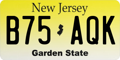 NJ license plate B75AQK
