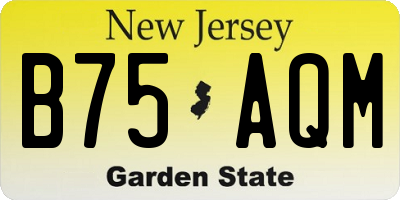 NJ license plate B75AQM