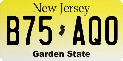 NJ license plate B75AQO