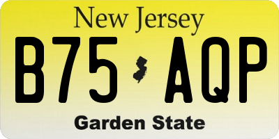 NJ license plate B75AQP