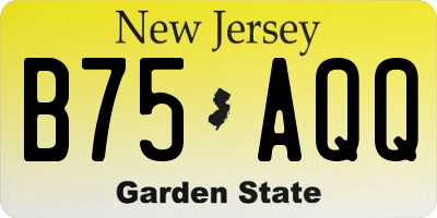 NJ license plate B75AQQ