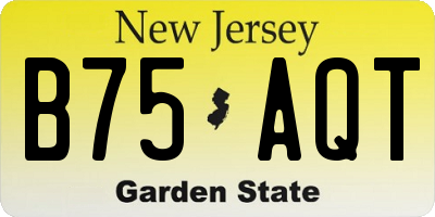 NJ license plate B75AQT