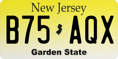 NJ license plate B75AQX