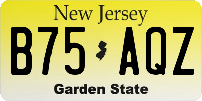 NJ license plate B75AQZ