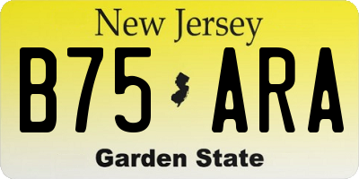 NJ license plate B75ARA