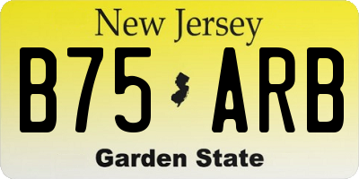 NJ license plate B75ARB