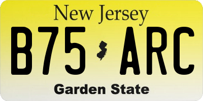 NJ license plate B75ARC