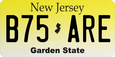 NJ license plate B75ARE