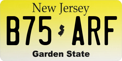 NJ license plate B75ARF