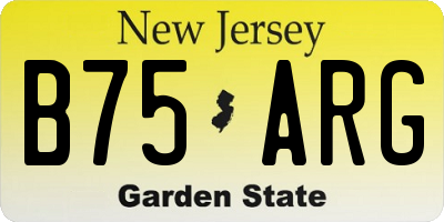 NJ license plate B75ARG