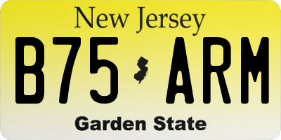 NJ license plate B75ARM