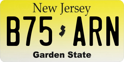 NJ license plate B75ARN