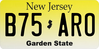 NJ license plate B75ARO
