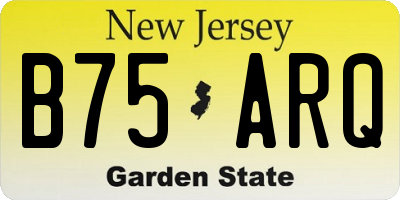 NJ license plate B75ARQ