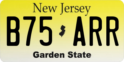 NJ license plate B75ARR