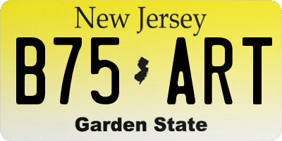 NJ license plate B75ART