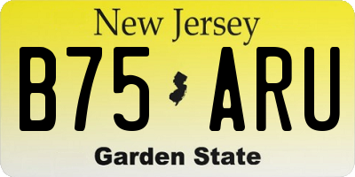 NJ license plate B75ARU