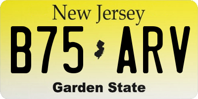 NJ license plate B75ARV