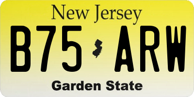 NJ license plate B75ARW