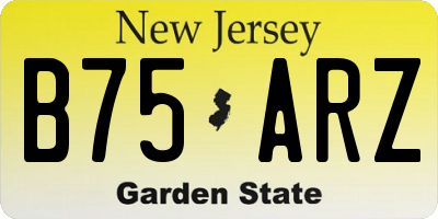 NJ license plate B75ARZ
