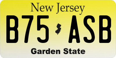 NJ license plate B75ASB