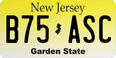 NJ license plate B75ASC