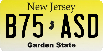NJ license plate B75ASD