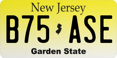 NJ license plate B75ASE