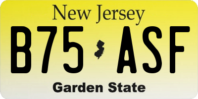 NJ license plate B75ASF