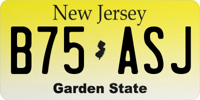 NJ license plate B75ASJ