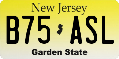 NJ license plate B75ASL