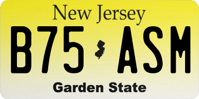NJ license plate B75ASM