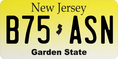 NJ license plate B75ASN