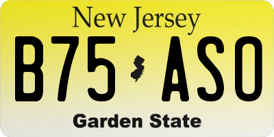 NJ license plate B75ASO