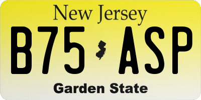 NJ license plate B75ASP