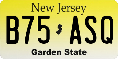 NJ license plate B75ASQ