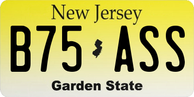 NJ license plate B75ASS